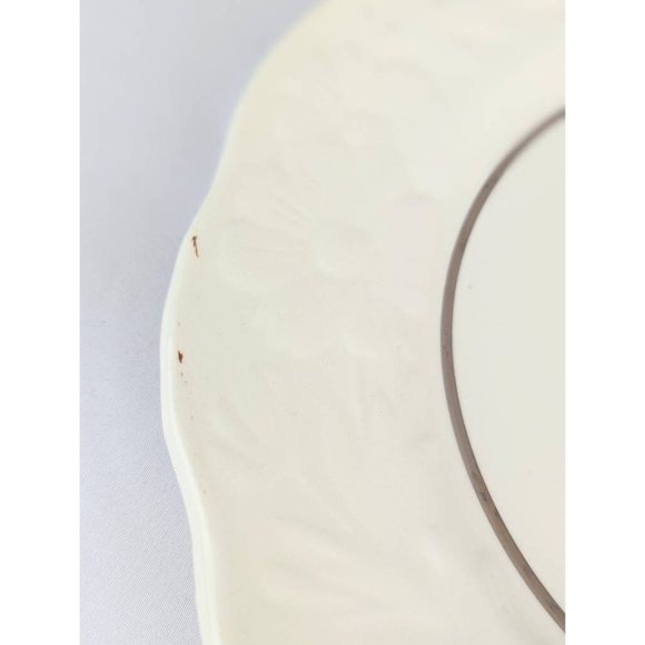 Collectible 25th Wedding Anniversary Plate 10" White Teal Silver Trim Floral - Picture 6 of 7